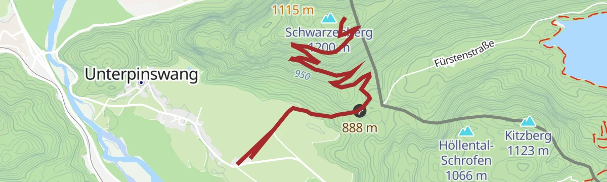 Route map: Wanderung zum Dreiländereck